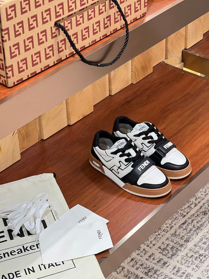 FENDI MATCH IN WHITE MIX BLACK AND BROWN CALFSKIN