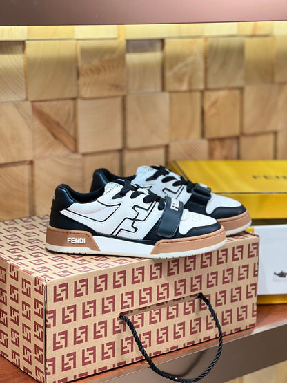 FENDI MATCH IN WHITE MIX BLACK AND BROWN CALFSKIN