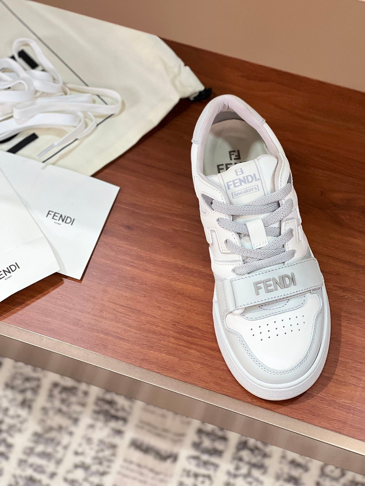FENDI MATCH IN WHITE MIX LIGHT GREY CALFSKIN