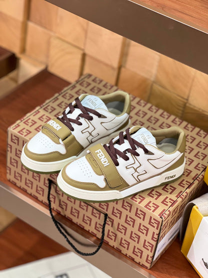 FENDI MATCH IN WHITE MIX OLIVE CALFSKIN