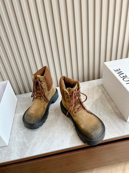 LW SIERRA COMBAT BOOT BROWN AND BLACK SUEDE