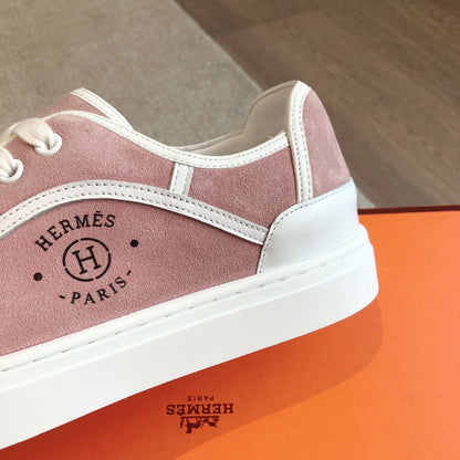 GET SNEAKER WHITE CALFSKIN AND PINK SUEDE
