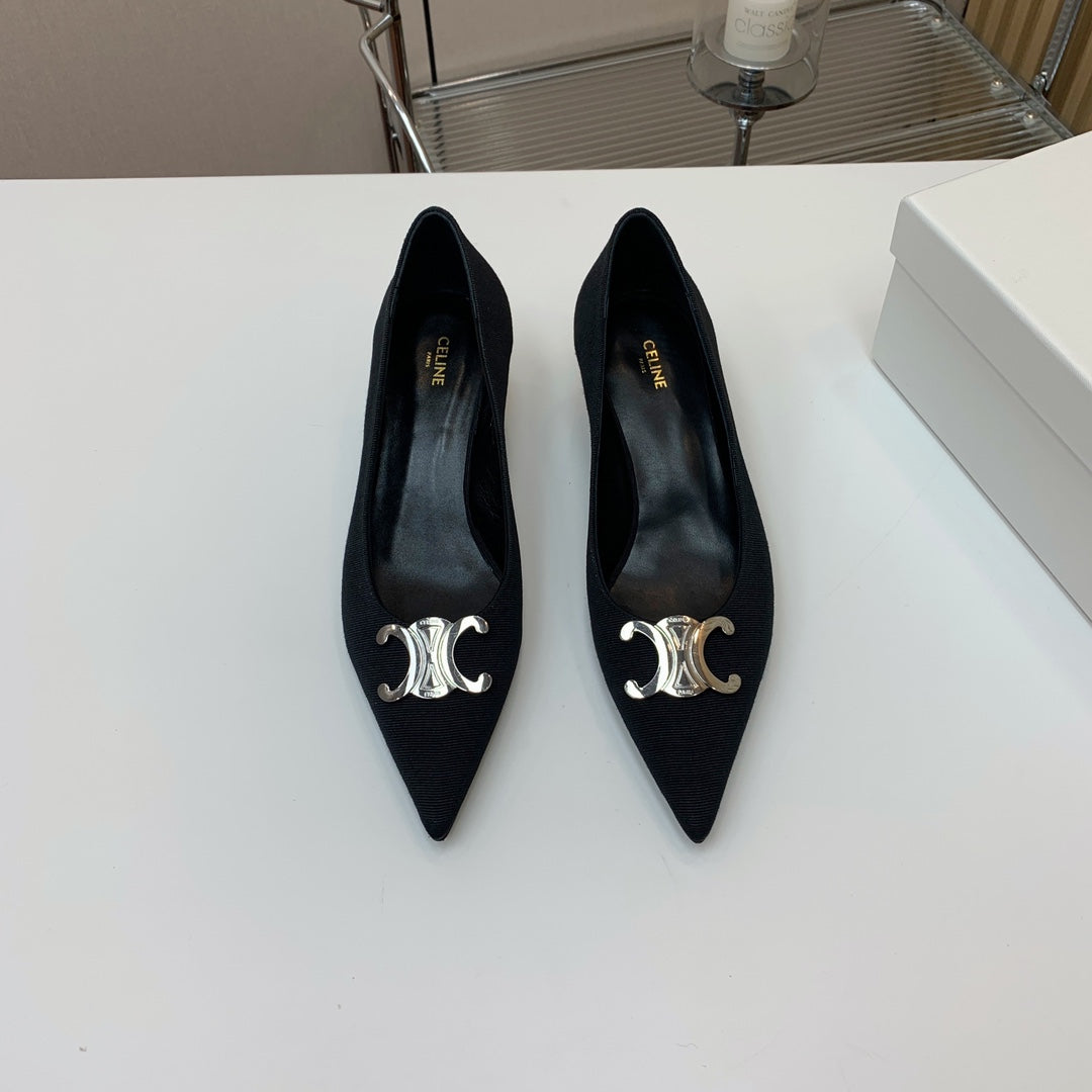 MEDIUM-HEELED 50MM PUMP IN BLACK SUEDE