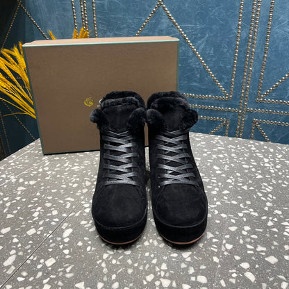 LP WINTER NUAGES HIGH SNEAKERS BLACK LAMBSKIN