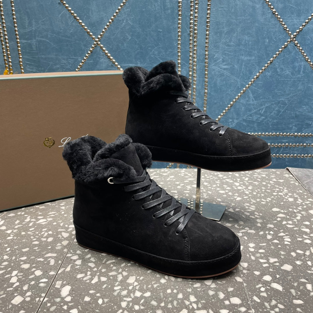 LP WINTER NUAGES HIGH SNEAKERS BLACK LAMBSKIN