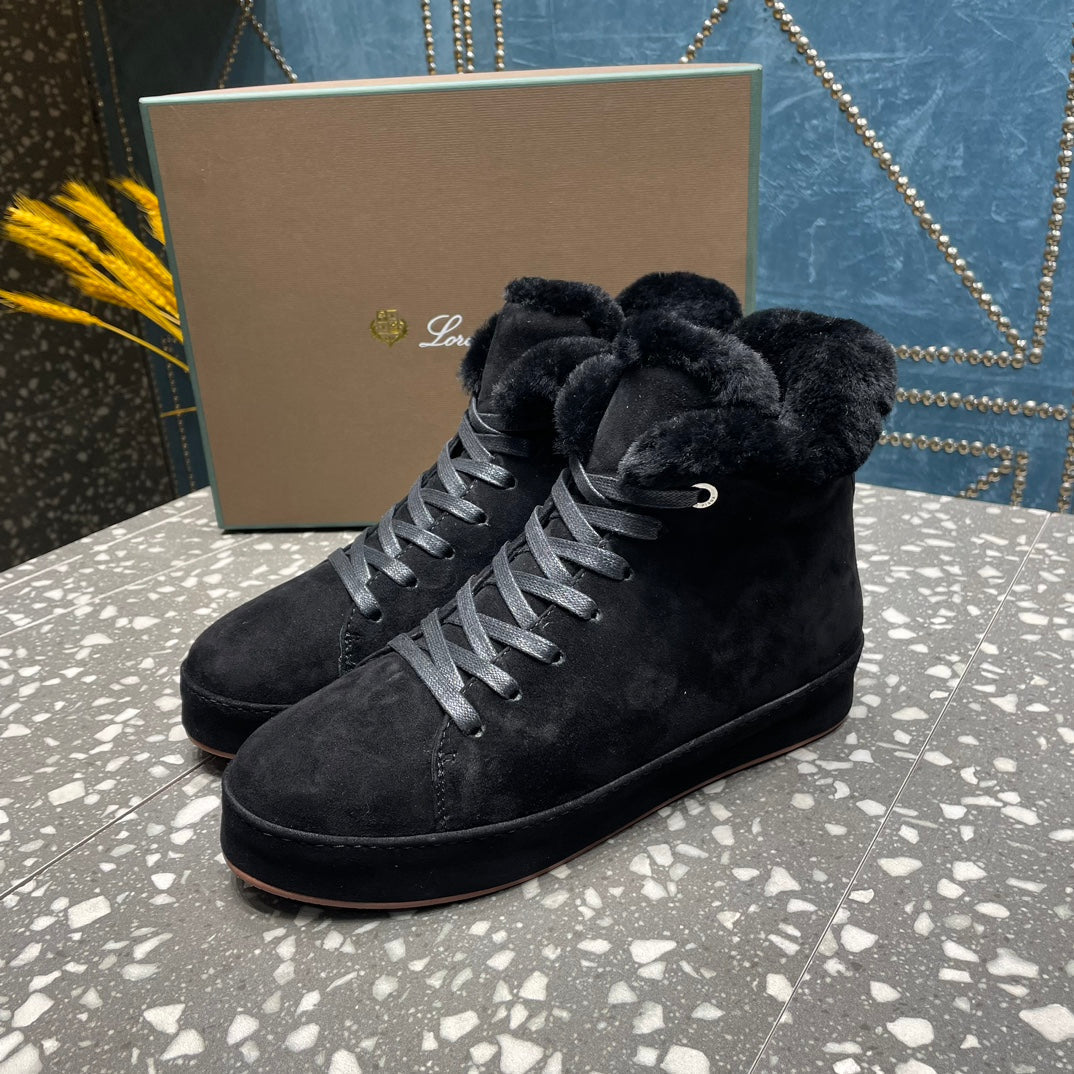 LP WINTER NUAGES HIGH SNEAKERS BLACK LAMBSKIN