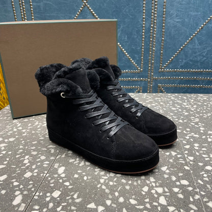 LP WINTER NUAGES HIGH SNEAKERS BLACK LAMBSKIN