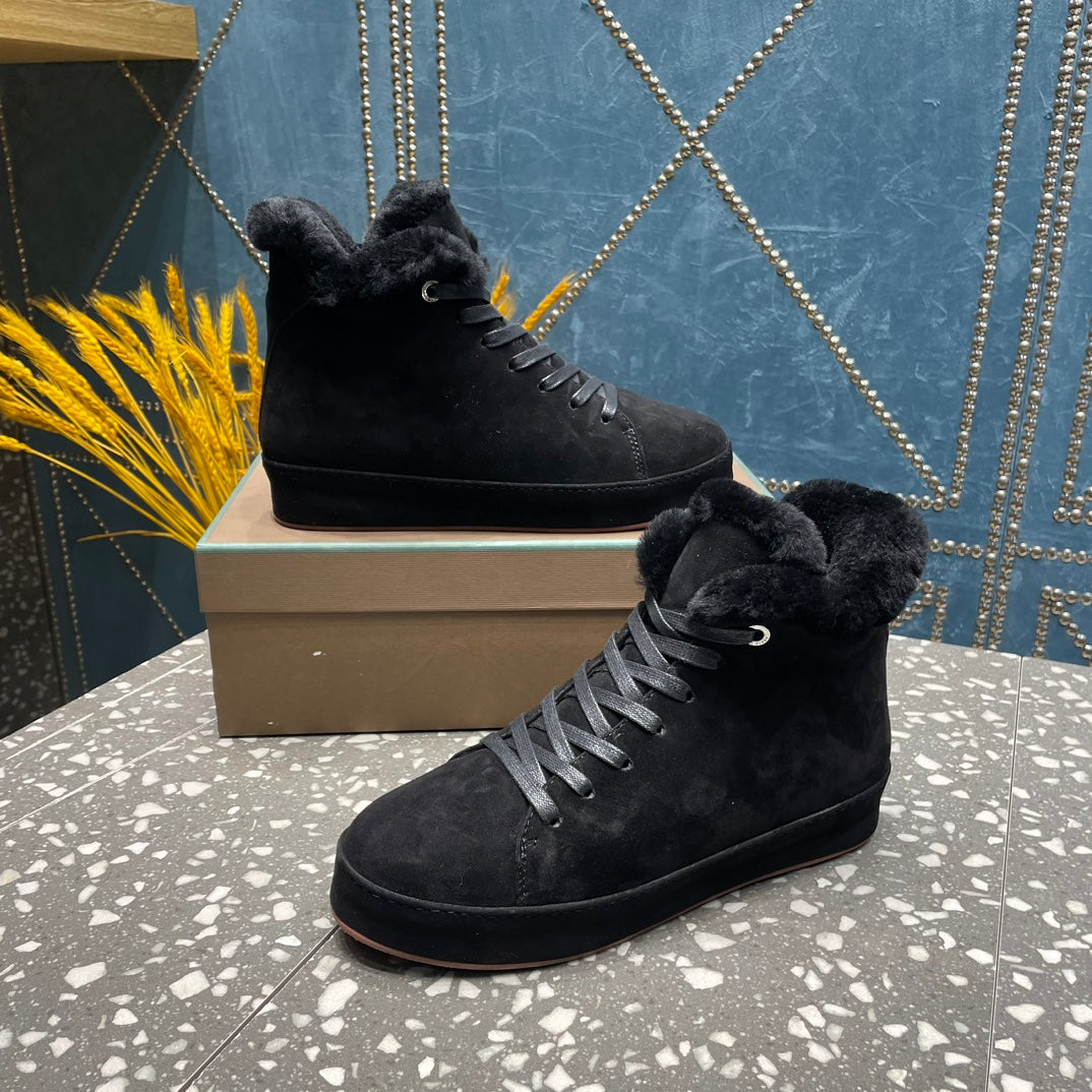 LP WINTER NUAGES HIGH SNEAKERS BLACK LAMBSKIN
