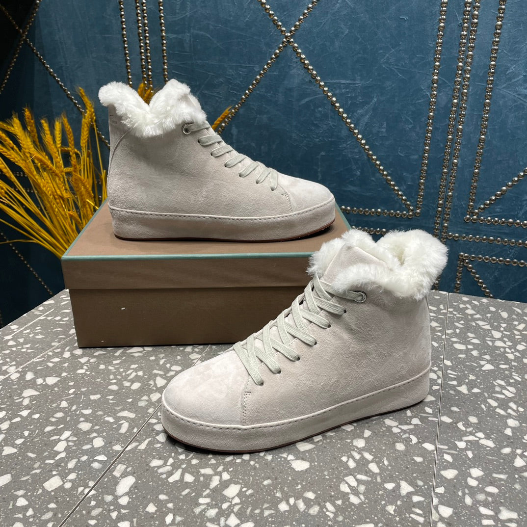 LP WINTER NUAGES HIGH SNEAKERS WHITE LAMBSKIN