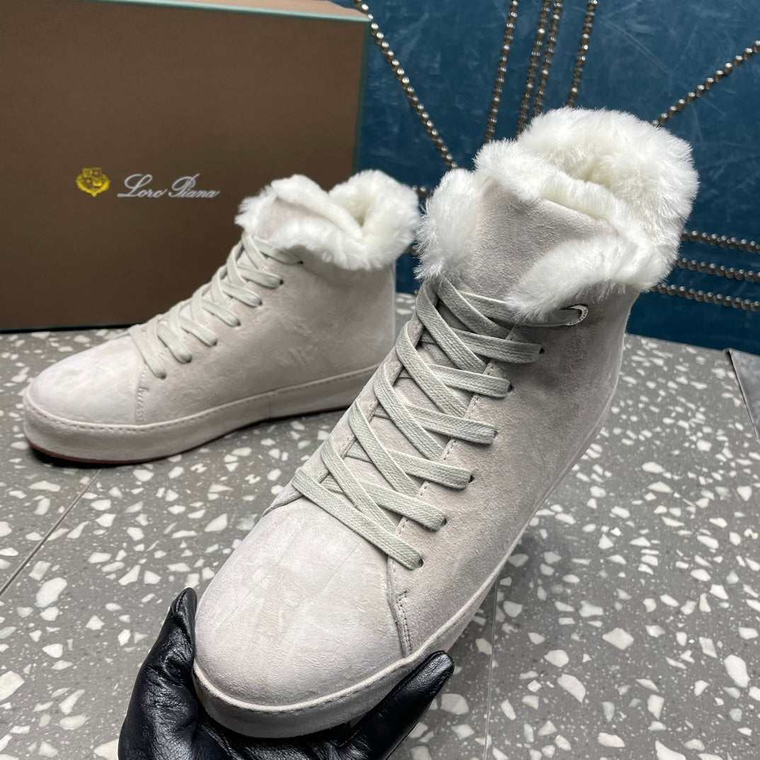 LP WINTER NUAGES HIGH SNEAKERS WHITE LAMBSKIN