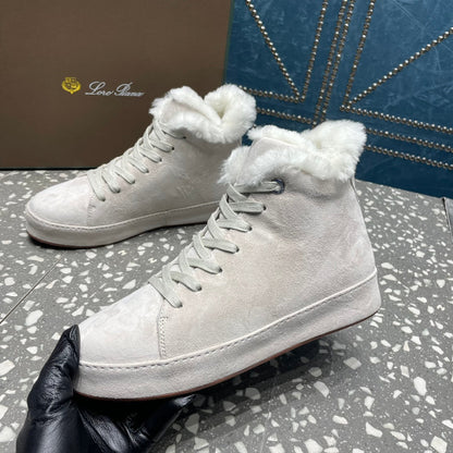 LP WINTER NUAGES HIGH SNEAKERS WHITE LAMBSKIN