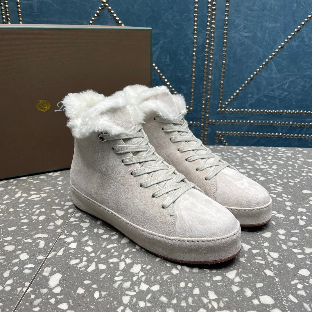 LP WINTER NUAGES HIGH SNEAKERS WHITE LAMBSKIN