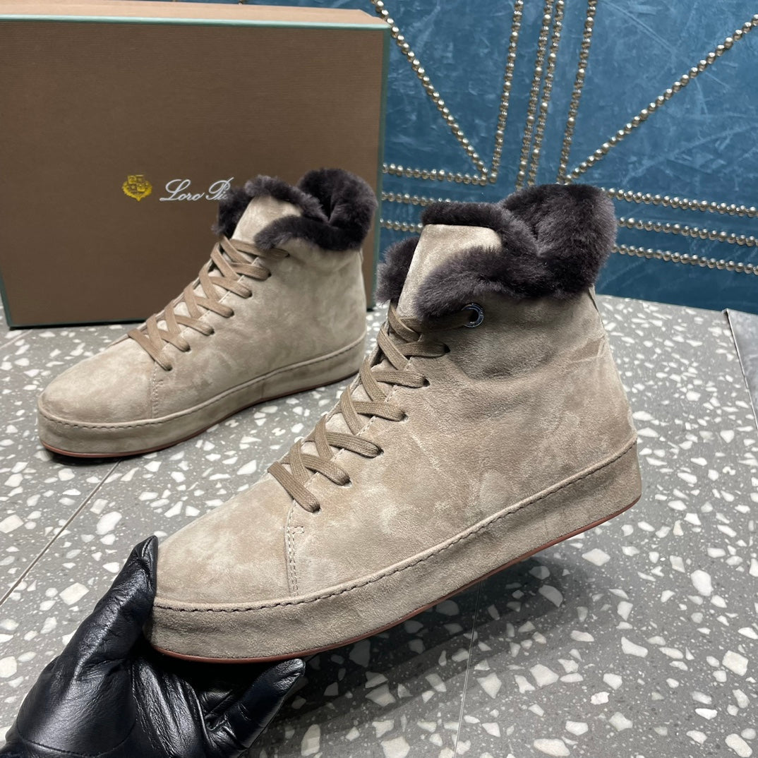 LP WINTER NUAGES HIGH SNEAKERS LIGHT GRAY LAMBSKIN