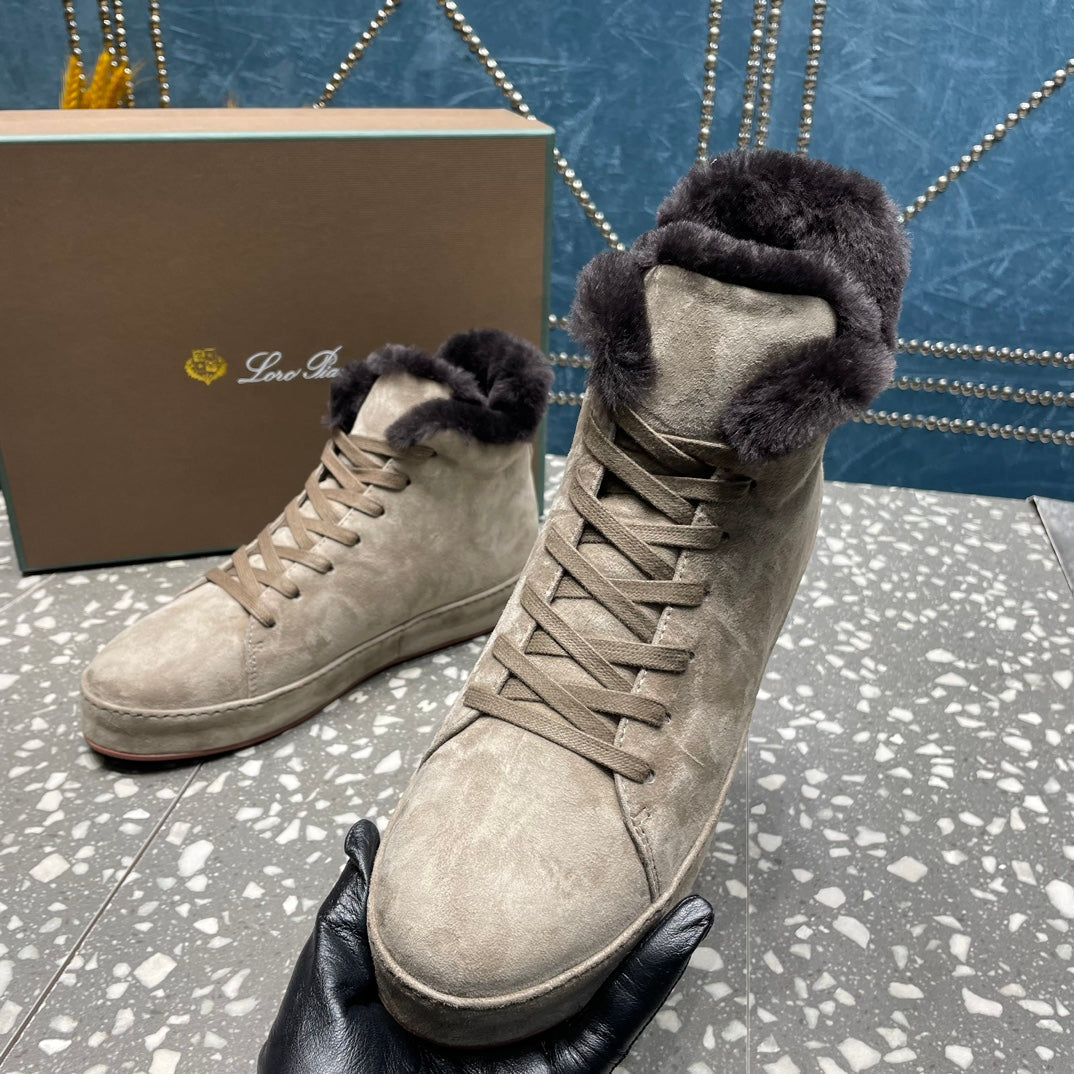 LP WINTER NUAGES HIGH SNEAKERS LIGHT GRAY LAMBSKIN