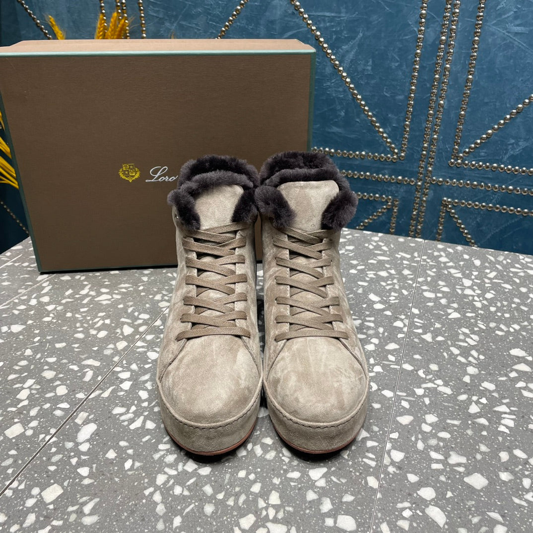 LP WINTER NUAGES HIGH SNEAKERS LIGHT GRAY LAMBSKIN