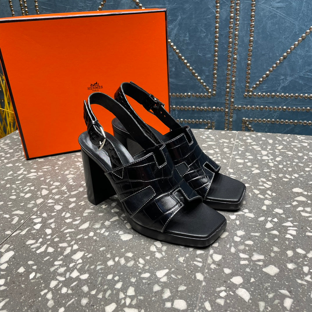 ERIS SANDAL 95 BLACK CALFSKIN