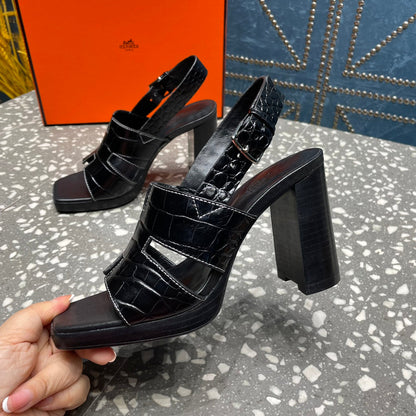 ERIS SANDAL 95 BLACK CALFSKIN
