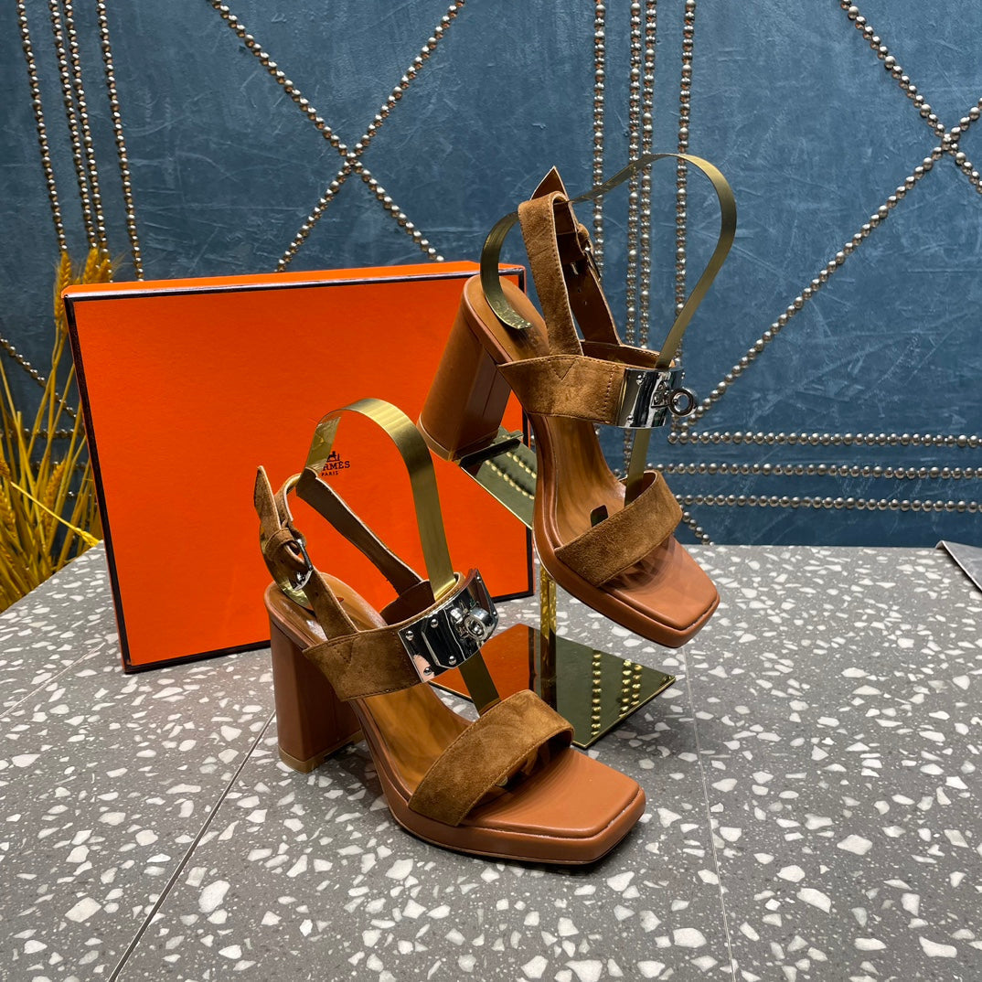 ILONA SANDAL 95 CARAMEL SUEDE