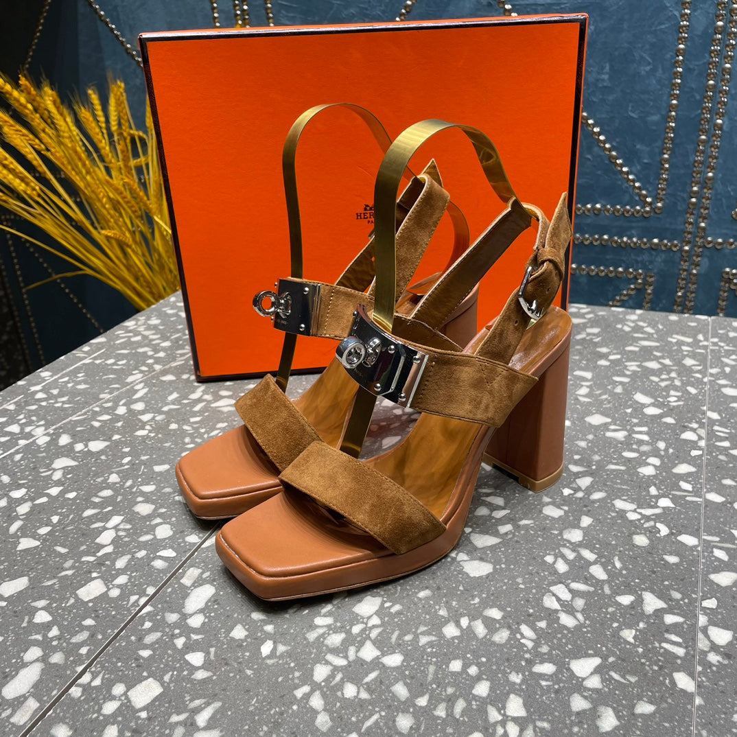 ILONA SANDAL 95 CARAMEL SUEDE