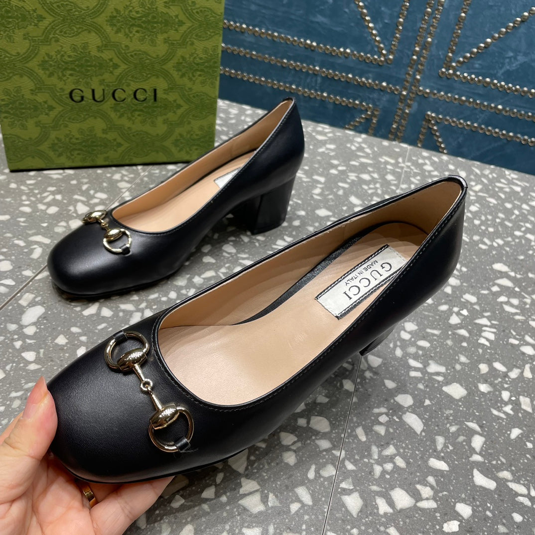 HIGH PUMP 55MM IN BLACK SHEEPSKIN