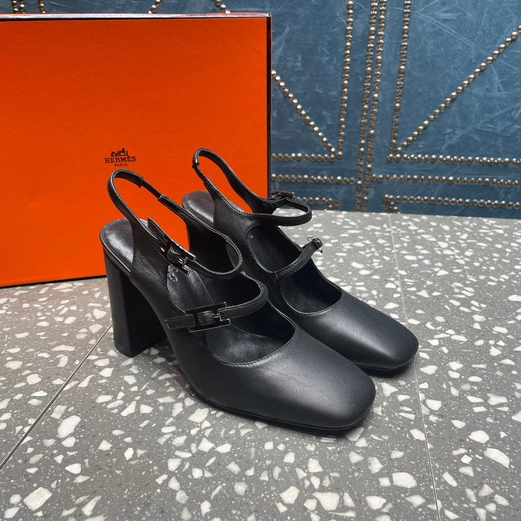 JACKIE 80 MM PUMP IN BLACK CALFSKIN