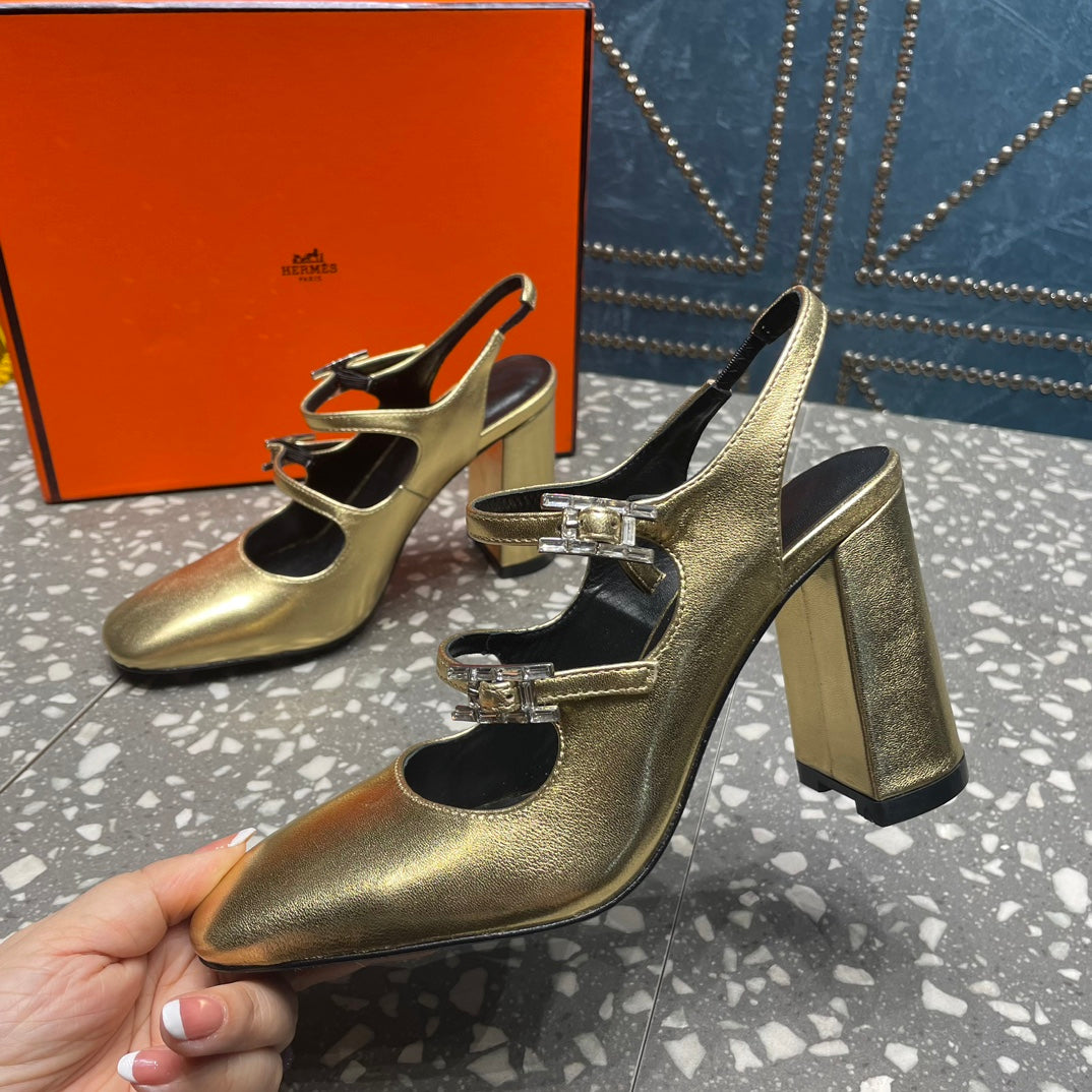 JACKIE 80 MM PUMP IN LIGHT GOLD CALFSKIN