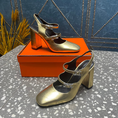 JACKIE 80 MM PUMP IN LIGHT GOLD CALFSKIN
