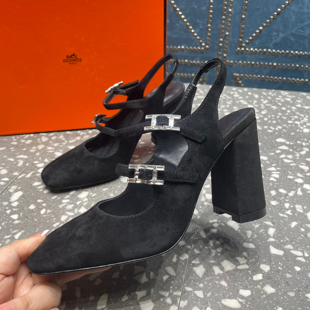 JACKIE 80 MM PUMP IN BLACK SUEDE