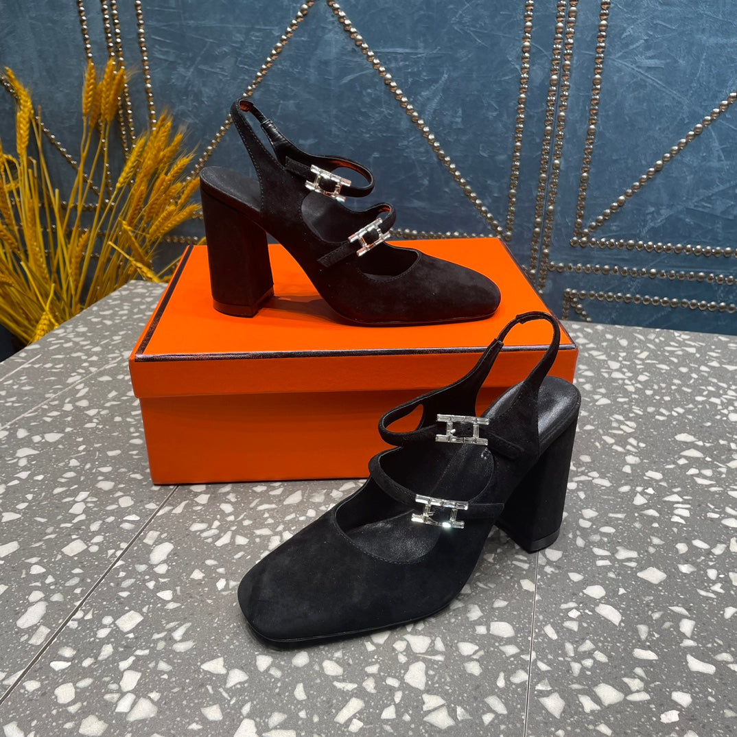 JACKIE 80 MM PUMP IN BLACK SUEDE