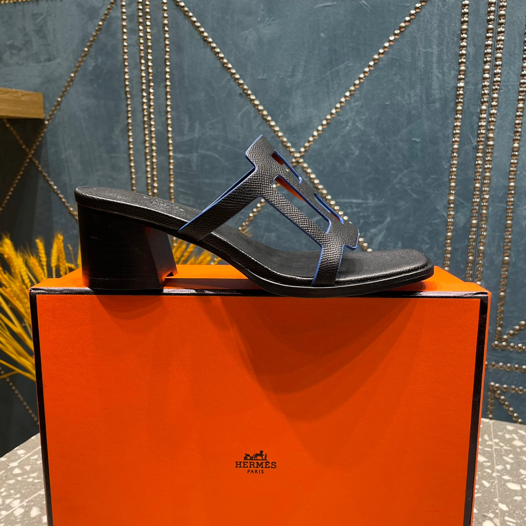 IZZY 50 MM SANDAL IN BLACK SHEEPSKIN