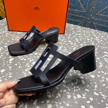 IZZY 50 MM SANDAL IN BLACK SHEEPSKIN
