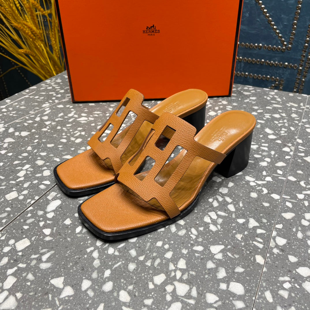 IZZY 50 MM SANDAL IN BRONZE BROWN SHEEPSKIN