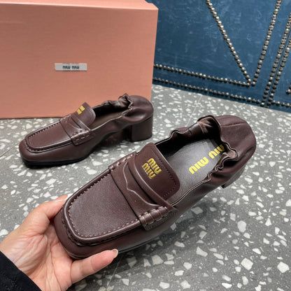 HIGH BROGUE LOAFERS IN CHESTNUT BROWN LAMBSKIN