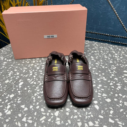 HIGH BROGUE LOAFERS IN CHESTNUT BROWN LAMBSKIN