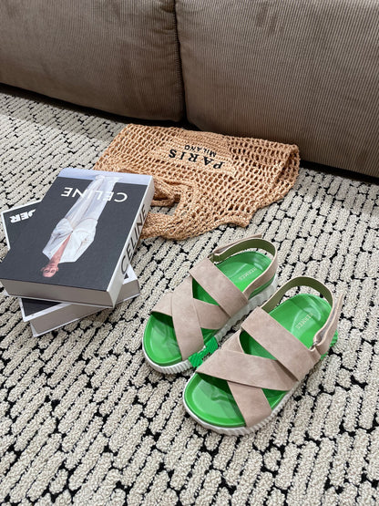 ELECTRIC SANDAL GREEN MIX LIGHT GRAY SUEDE