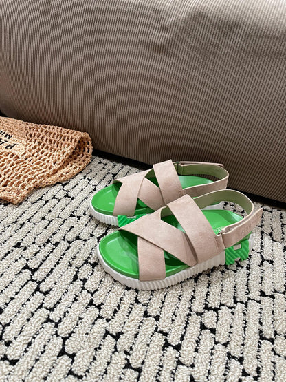 ELECTRIC SANDAL GREEN MIX LIGHT GRAY SUEDE