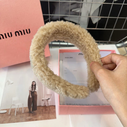 HAIRBAND IN BEIGE SHEARLING 402984