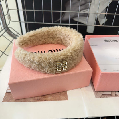 HAIRBAND IN BEIGE SHEARLING 402984