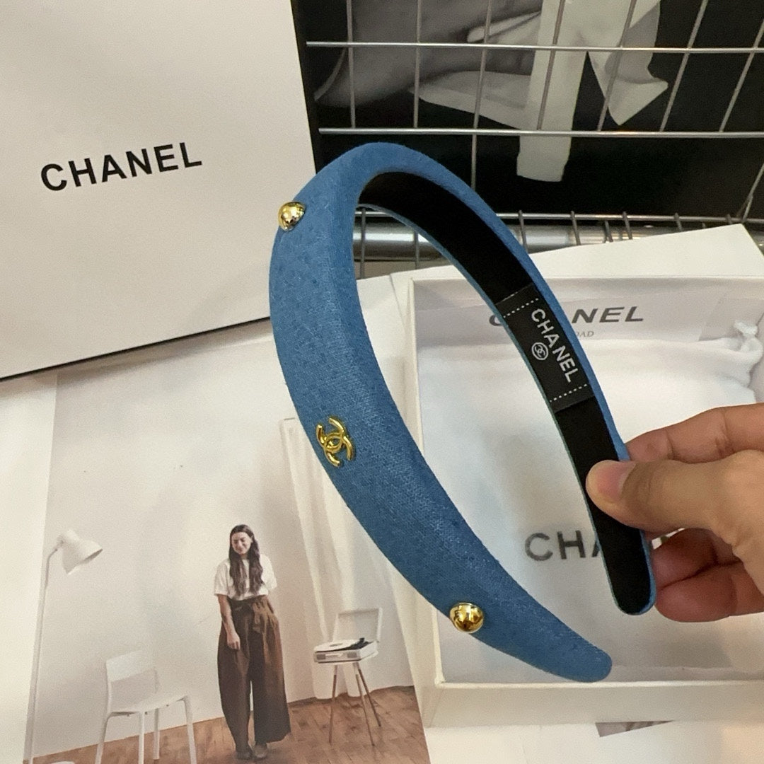 CLASSIC BLUE DENIM FABRIC HAIRBAND 432853