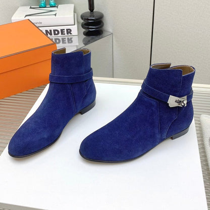 WOMEN'S NEO ANKLE BOOT IN COBALT BLUE SUEDE