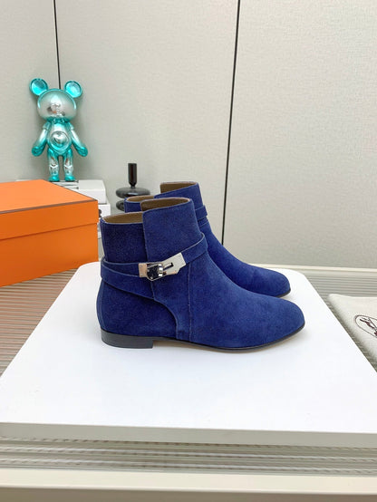 WOMEN'S NEO ANKLE BOOT IN COBALT BLUE SUEDE