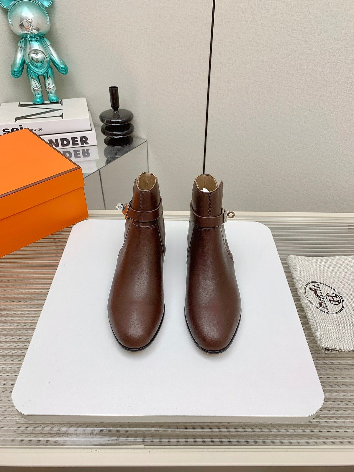 WOMEN'S NEO ANKLE BOOT IN RUSSET BROWN CALFSKIN