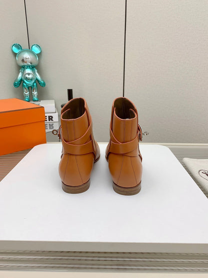WOMEN'S NEO ANKLE BOOT IN BRONZE BROWN CALFSKIN