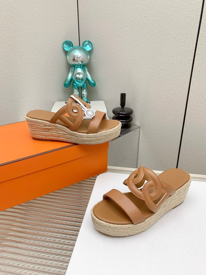 ITHEA 85 MM ESPADRILLE IN BRONZE BROWN CALFSKIN