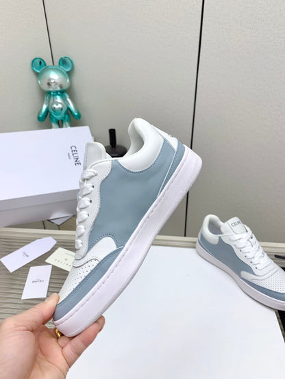 SNEAKER WITH TRIOMPHE IN AIR FORCE MIX WHITE CALFSKIN