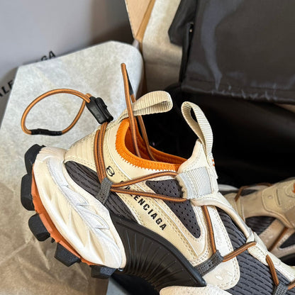 HIKE SNEAKER IN BEIGE AND ORANGE MESH, POLYURETHANE AND POLYESTER