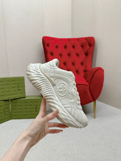 GG RIPPLE TRAINER WHITE LAMBSKIN