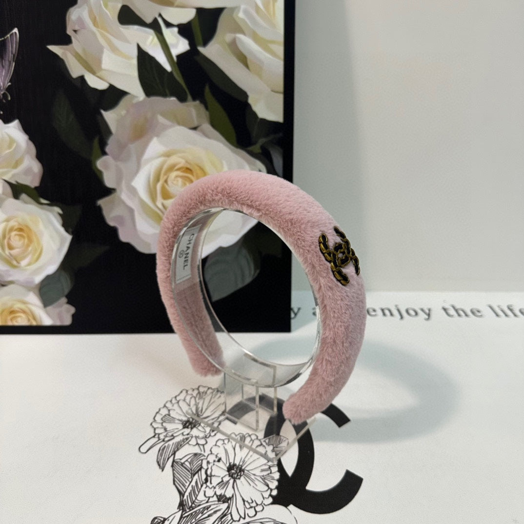 FLAMINGO PINK SHEARLING HEADBAND 151383