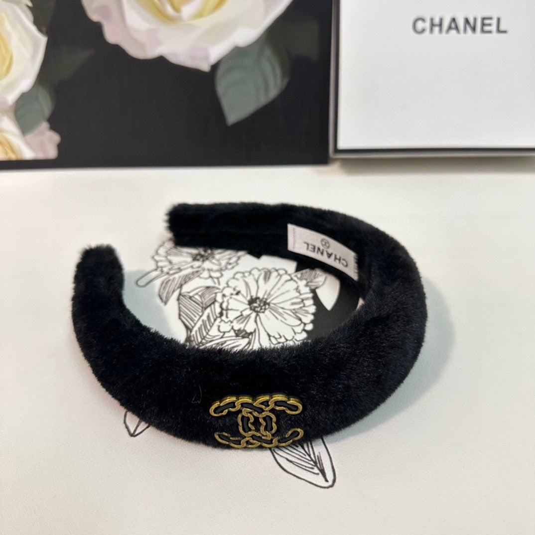 BLACK SHEARLING HEADBAND 151385