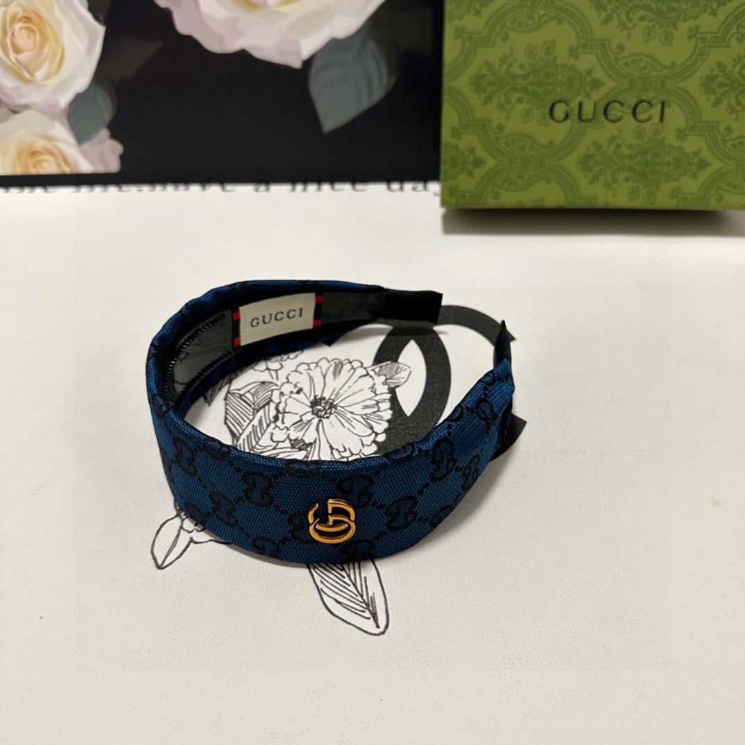 BLUE MONOGRAM CANVAS HAIRBAND 369306